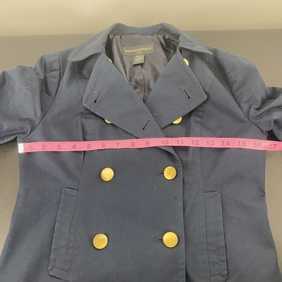 Banana Republic Factory Women's Double Breasted Jacket Size 0 Navy Blue Nautical - Picture 6 of 8
